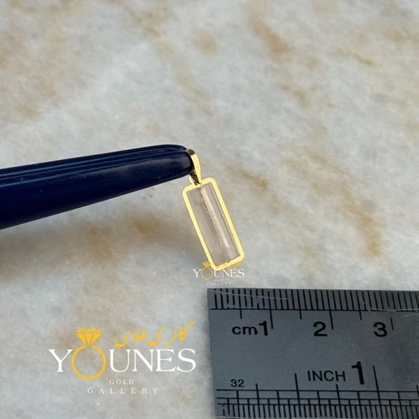 آویز طلا سنگ عقیق سفید